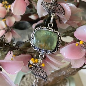 Vintage 925 chrysoprase and peridot bracelet